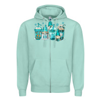 Seafoam winter christmas gnomes coffee cups Zipper Hoodie - Jasminsmagicworld
