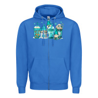 Winter Christmas Gnomes Coffee Cups Zipper Hoodie | Teevron