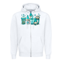White winter christmas gnomes coffee cups Zipper Hoodie - Jasminsmagicworld