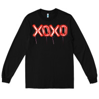 Black Valentine's Day Xoxo Balloon Long Sleeve Tee - Artiststas