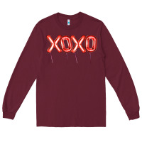 Burgundy Valentine's Day Xoxo Balloon Long Sleeve Tee - Artiststas