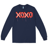 Navy Valentine's Day Xoxo Balloon Long Sleeve Tee - Artiststas