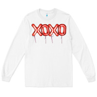 White Valentine's Day Xoxo Balloon Long Sleeve Tee - Artiststas