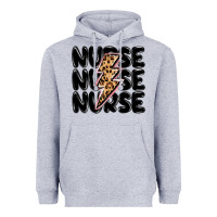 Heather Grey nurse lightning bolt Heavyweight Hoodie - MaliasSmallBusiness
