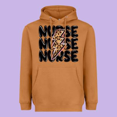 Nurse Lightning Bolt Heavyweight Hoodie Designed By Maliassmallbusiness
