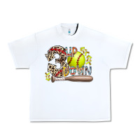 White three up down softball Urban Heavy Tee - RacoonDesign