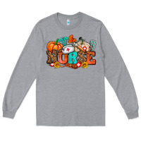 Heather Grey nurse with fall element Long Sleeve Tee - AdoDesignShop