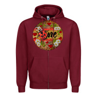 Burgundy ladybug one ornament Zipper Hoodie - BarkalooDesign