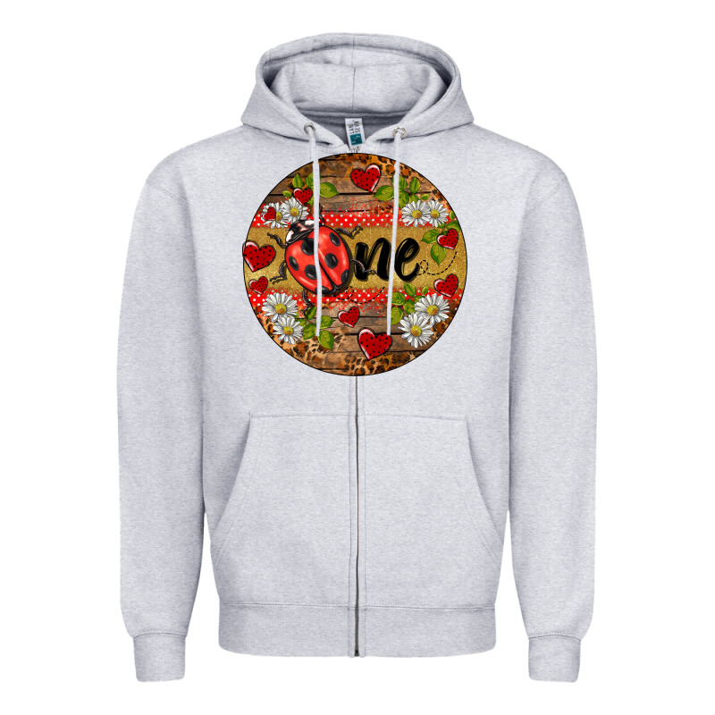 Ladybug One Ornament Zipper Hoodie by BarkalooDesign | Teevron