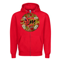 Red ladybug one ornament Zipper Hoodie - BarkalooDesign