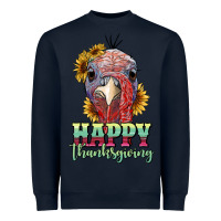 Navy happy thanksgiving turkey Heavyweight Sweatshirt - RanaPortraitStore