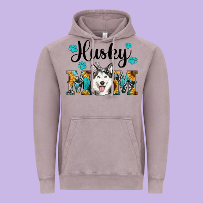 Husky Mom Western Vintage Hoodie Designed By Ranaportraitstore