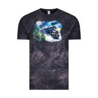 Cloud Black polar express winter Vintage Tee - FaDigitalArtStudio