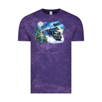 Cloud Purple polar express winter Vintage Tee - FaDigitalArtStudio