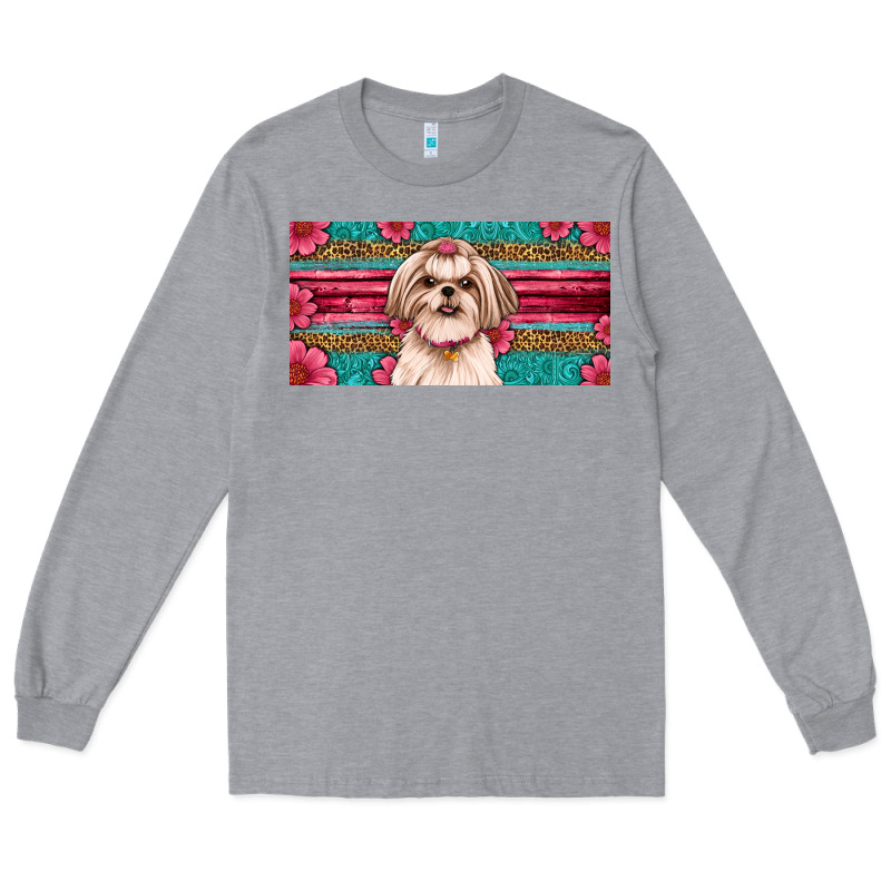 Western Shih Tzu License Plate Design Long Sleeve Tee by JahusDesignShop | Teevron
