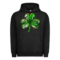Pigment Black shamrock with leopard and cowhide Urban Hoodie - NancyCooperArtShop