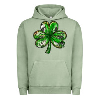 Pigment Oil Green shamrock with leopard and cowhide Urban Hoodie - NancyCooperArtShop