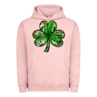 Pigment Salmon shamrock with leopard and cowhide Urban Hoodie - NancyCooperArtShop