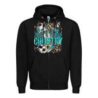 Black born  raised country Zipper Hoodie - NancyCooperArtShop