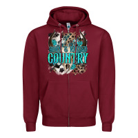 Burgundy born  raised country Zipper Hoodie - NancyCooperArtShop