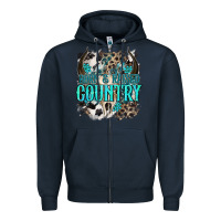 Navy born  raised country Zipper Hoodie - NancyCooperArtShop