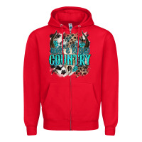 Red born  raised country Zipper Hoodie - NancyCooperArtShop