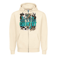 Sandshell born  raised country Zipper Hoodie - NancyCooperArtShop