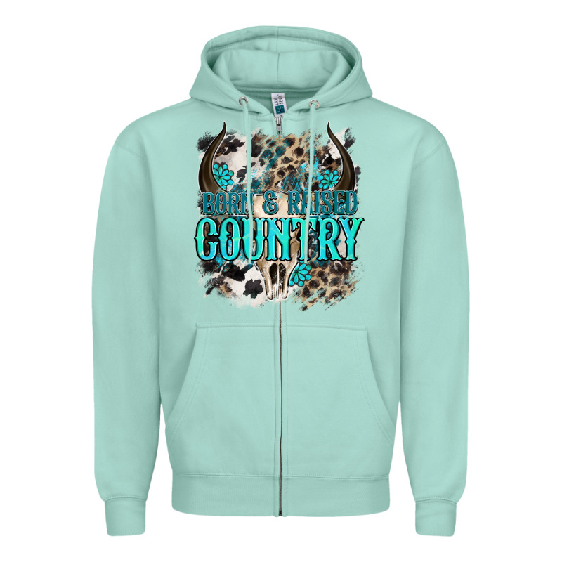 Born  Raised Country Zipper Hoodie by NancyCooperArtShop | Teevron