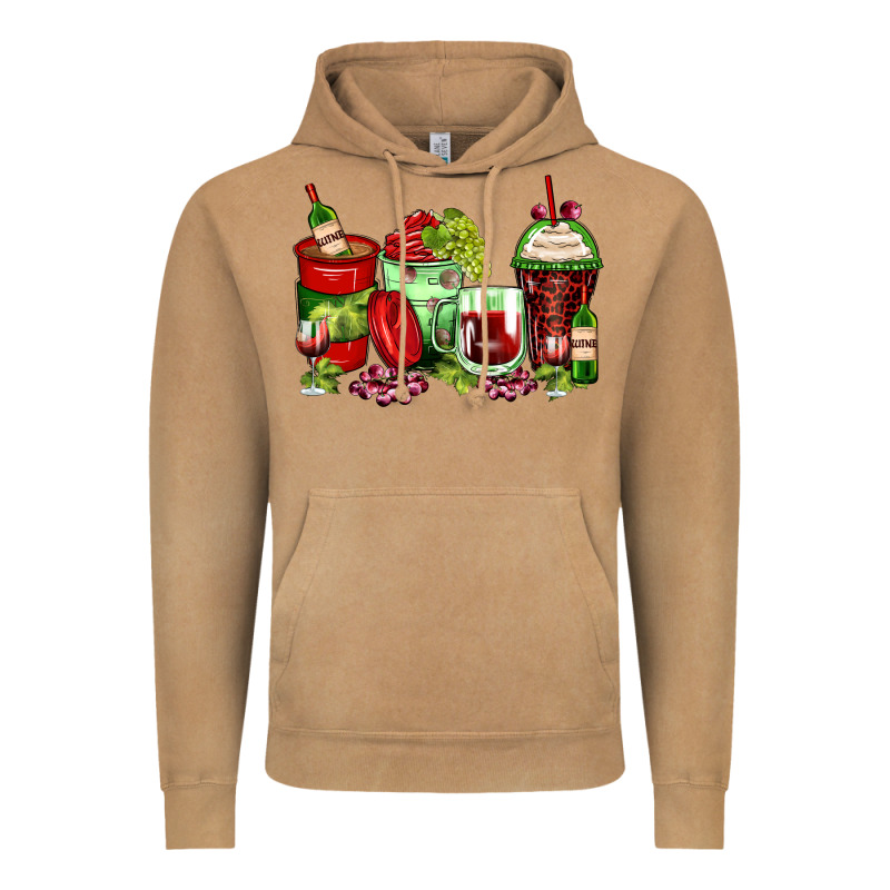 Wine Coffee Cups Vintage Hoodie by Zillion Design Studio | Teevron