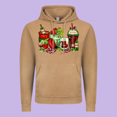 Wine Coffee Cups Vintage Hoodie Designed By Zillion Design Studio