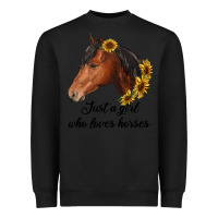 Black just a girl who loves horses Heavyweight Sweatshirt - RanaPortraitStore