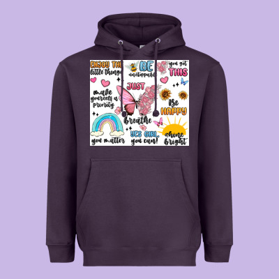 Positive Affirmations Heavyweight Hoodie Designed By Maliassmallbusiness