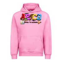 Fuchsia Pink abcd back to school Urban Hoodie - NancyCooperArtShop