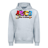 Heather Grey abcd back to school Urban Hoodie - NancyCooperArtShop