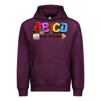 Mauve Wine abcd back to school Urban Hoodie - NancyCooperArtShop