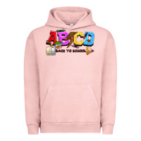 Pigment Salmon abcd back to school Urban Hoodie - NancyCooperArtShop
