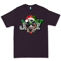 Plum Christmas joy black and white cow Premium Tee - BarkalooDesign
