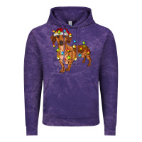 Cloud Purple dachshund with christmas lights Vintage Hoodie - RanaPortraitStore