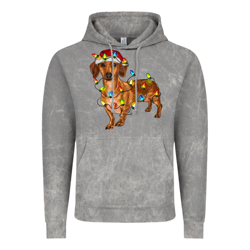 Dachshund With Christmas Lights Vintage Hoodie by RanaPortraitStore | Teevron