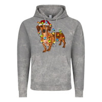 Cloud Rock dachshund with christmas lights Vintage Hoodie - RanaPortraitStore