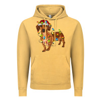 Vintage Mustard dachshund with christmas lights Vintage Hoodie - RanaPortraitStore