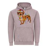 Vintage Zinc dachshund with christmas lights Vintage Hoodie - RanaPortraitStore
