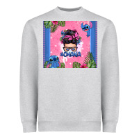 Heather Grey ohana stitch messy bun Heavyweight Sweatshirt - Zillion Design Studio