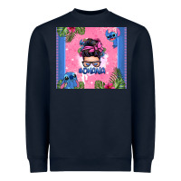 Navy ohana stitch messy bun Heavyweight Sweatshirt - Zillion Design Studio