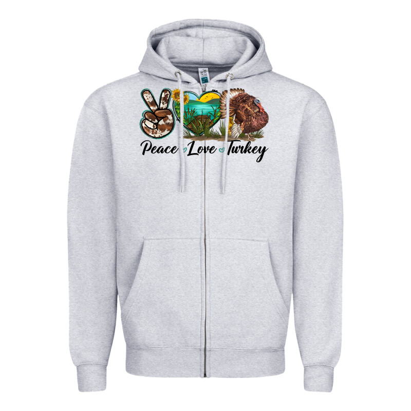 Peace Love Turkey Zipper Hoodie by LillyAllenDesigns | Teevron