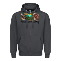 Smoke peace love turkey Zipper Hoodie - LillyAllenDesigns