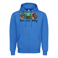 True Royal peace love turkey Zipper Hoodie - LillyAllenDesigns