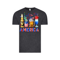 Vintage Black 4th of July American drinks America Vintage Tee - Neo Western
