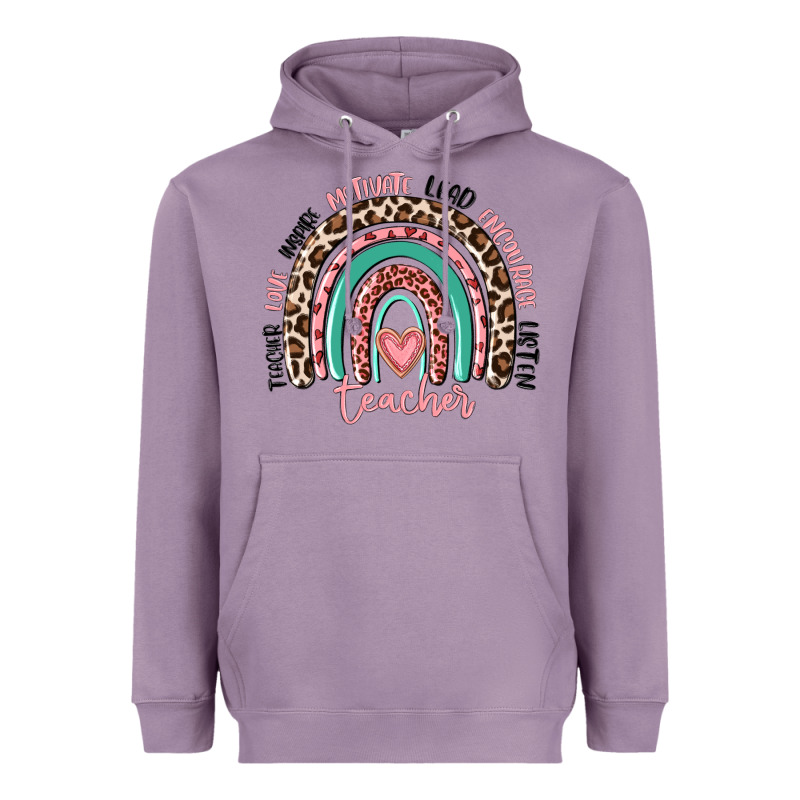 Teacher Rainbow Heavyweight Hoodie by MaliasSmallBusiness | Teevron