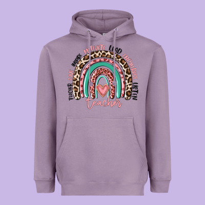 Teacher Rainbow Heavyweight Hoodie Designed By Maliassmallbusiness